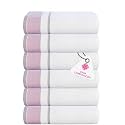 Casa Copenhagen - Egyptian Cotton White Bay 6 Pcs Face Towel (30 X 30 cm) Colour : Lavender/Light Grey