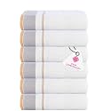 Casa Copenhagen - Egyptian Cotton White Bay 6 Pcs Face Towel (30 X 30 cm) Colour : Light Grey/Beige