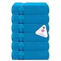 Casa Copenhagen - Egyptian Cotton Zero Twist 6 Pcs Face Towel (30 X 30 cm) Colour : Teal Blue