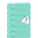 Casa Copenhagen - Egyptian Cotton Zero Twist 6 Pcs Face Towel (30 X 30 cm) Colour : Aque Blue