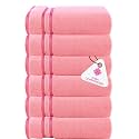 Casa Copenhagen - Egyptian Cotton Zero Twist 6 Pcs Face Towel (30 X 30 cm) Colour : Pink