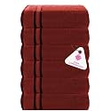 Casa Copenhagen - Egyptian Cotton Zero Twist 6 Pcs Face Towel (30 X 30 cm) Colour : Burgundy