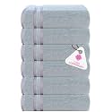 Casa Copenhagen - Egyptian Cotton Zero Twist 6 Pcs Face Towel (30 X 30 cm) Colour : Grey Violet