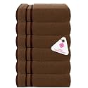 Casa Copenhagen - Egyptian Cotton Zero Twist 6 Pcs Face Towel (30 X 30 cm) Colour : Brown