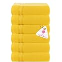 Casa Copenhagen - Egyptian Cotton Zero Twist 6 Pcs Face Towel (30 X 30 cm) Colour : Butter Yellow