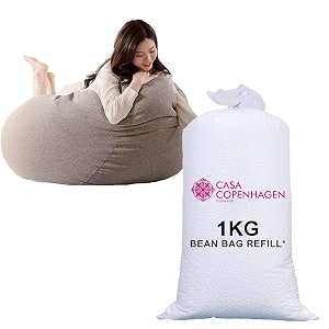 casa copenhagen premium virgin grade thermocol balls refill for pillows sofa bean bags soft toys amp beans for bean bag refill 1 kg white
