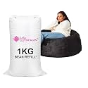 Casa Copenhagen Premium Virgin Grade Thermocol Balls Refill for Pillows, Sofa, Bean Bags, Soft Toys &amp; Beans for Bean Bag Refill 1 Kg (White)