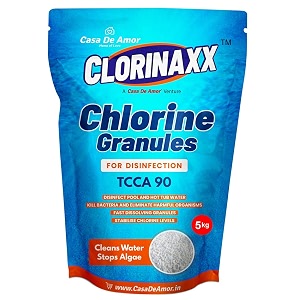 casa de amor clorinaxx swimming pool water purifier chlorine tcca 90 granules for disinfection cleans water and stops algae 5 kg