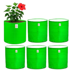 casa de amor premium 15x15 inches hdpe pack of 6 uv protected 260 gsm round plant grow bags suitable for terrace and vegetable gardening 15x15 inches