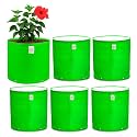 Casa De Amor Premium 15x15 Inches HDPE Pack of 6 UV Protected 260 GSM Round Plant Grow Bags Suitable for Terrace and Vegetable Gardening (15x15 Inches)