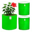 Casa De Amor Premium 15x15 Inches HDPE Pack of 3 UV Protected 260 GSM Round Plant Grow Bags Suitable for Terrace and Vegetable Gardening (15x15 Inches)