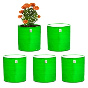 casa de amor premium 9x9 inches hdpe pack of 5 uv protected 260 gsm round plant grow bags suitable for terrace and vegetable gardening 9x9 inches