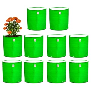 casa de amor premium 9x9 inches hdpe pack of 10 uv protected 260 gsm round plant grow bags suitable for terrace and vegetable gardening 9x9 inches