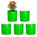 Casa De Amor Premium 9x9 Inches HDPE Pack of 5 UV Protected 260 GSM Round Plant Grow Bags Suitable for Terrace and Vegetable Gardening (9x9 Inches)