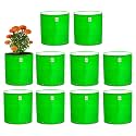Casa De Amor Premium 9x9 Inches HDPE Pack of 10 UV Protected 260 GSM Round Plant Grow Bags Suitable for Terrace and Vegetable Gardening (9x9 Inches)