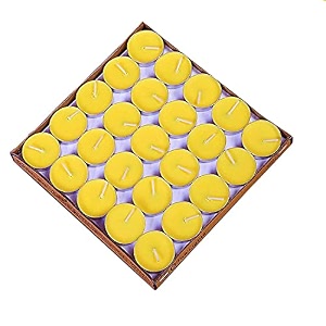 casa illuminated yellow paraffin wax tea light candles 50 pcs tealight home decoration amp candle light dinner gift set