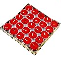 Casa Illuminated Red Paraffin Wax Tea Light Candles, 50 Pcs Tealight, Home Decoration &amp; Candle Light Dinner Gift Set