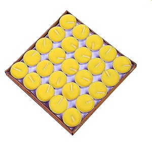 casa illuminated yellow paraffin wax tea light candles 50 pcs tealight home decoration amp candle light dinner gift set