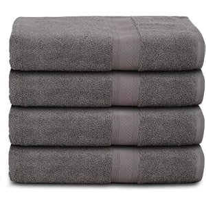 casa lino 4 pc premium bath towel cotton towels for bath large size 500 gsm bathing towel for men bath towel set head towels wrap for ladies bathing towel for women 137cm x 69cm charcoal