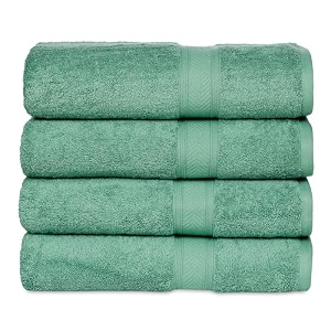 casa lino 4 pc premium bath towel cotton towels for bath large size 500 gsm bathing towel for men bath towel set head towels wrap for ladies bathing towel for women 137cm x 69cm green