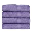 Casa Lino 4 Pc Premium Bath Towel, Cotton Towels for Bath Large Size, 500 GSM Bathing Towel for Men, Bath Towel Set, Head Towels Wrap for Ladies, Bathing Towel for Women, (137cm x 69cm, Lavender)