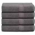 Casa Lino 4 Pc Premium Bath Towel, Cotton Towels for Bath Large Size, 500 GSM Bathing Towel for Men, Bath Towel Set, Head Towels Wrap for Ladies, Bathing Towel for Women, (137cm x 69cm, Charcoal)