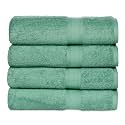 Casa Lino 4 Pc Premium Bath Towel, Cotton Towels for Bath Large Size, 500 GSM Bathing Towel for Men, Bath Towel Set, Head Towels Wrap for Ladies, Bathing Towel for Women, (137cm x 69cm, Green)