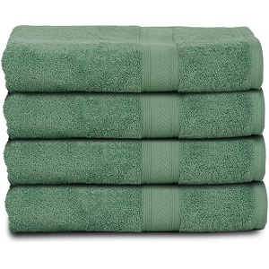 casa lino 4 pc premium hand towel cotton small towels for face and hand 500 gsm cotton hand towels set gym towel for men workout hair drying towel for women soft face towels 60cm x 40cm green