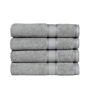 casa lino 4 pc premium hand towel cotton small towels for face and hand 500 gsm cotton hand towels set gym towel for men workout hair drying towel for women soft face towels 60cm x 40cm silver