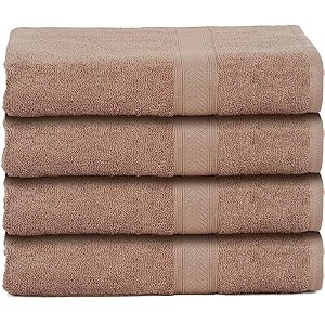 casa lino 4 pc premium hand towel cotton small towels for face and hand 500 gsm cotton hand towels set gym towel for men workout hair drying towel for women soft face towels 60cm x 40cm brown