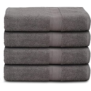casa lino 4 pc premium hand towel cotton small towels for face and hand 500 gsm cotton hand towels set gym towel for men hair drying towel for women soft face towels 60cm x 40cm charcoal