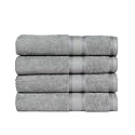 Casa Lino 4 Pc Premium Hand Towel, Cotton Small Towels For Face And Hand, 500 GSM Cotton Hand Towels Set, Gym Towel For Men Workout, Hair Drying Towel For Women, Soft Face Towels (60cm x 40cm, Silver)