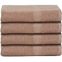 Casa Lino 4 Pc Premium Hand Towel, Cotton Small Towels for Face and Hand, 500 GSM Cotton Hand Towels Set, Gym Towel for Men Workout, Hair Drying Towel for Women, Soft Face Towels (60cm x 40cm, Brown)