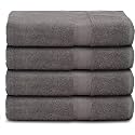 Casa Lino 4 Pc Premium Hand Towel, Cotton Small Towels for Face and Hand, 500 GSM Cotton Hand Towels Set, Gym Towel for Men, Hair Drying Towel for Women, Soft Face Towels (60cm x 40cm, Charcoal)