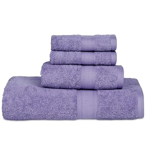 casa lino 4 pc premium towel set cotton towels set 500 gsm 1 bath towel 1 hand towel amp 2 washcloths bathroom set head towels wrap for ladies gym towel for men workout lavender