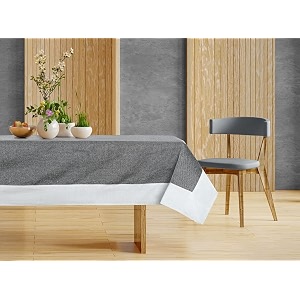 casa-nest 4 seater centre table cover table cloth plain color size 36x54 inchwashable quality cotton jute table covergrey
