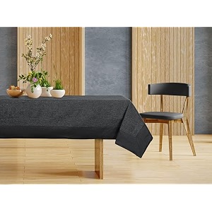 casa-nest 4 seater centre table cover table cloth plain color size 36x54 inchwashable quality cotton jute table cover black rectangular