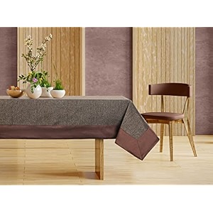 casa-nest 4 seater centre rectangular table cover table cloth plain color size 36x54 inchwashable quality cotton jute table covercolorbrown
