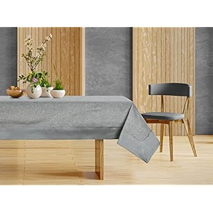 casa-nest 4 seater centre table cover table cloth plain color size 36x54 inchwashable quality cotton jute table coversilver