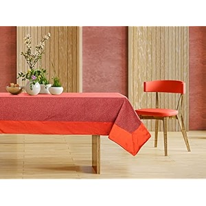 casa-nest khadi cotton table coverwashable quality solid color table covercentre table coversize 36 l x54 w inch orange khadi001