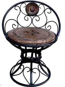 Casa Trading Wooden and Wrought Iron Chair