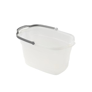 Casabella 62400 4-Gallon Rectangular Bucket Translucent Silver