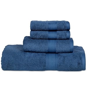 casa lino 4 pc premium towel set cotton towels set 500 gsm 1 bath towel 1 hand towel amp 2 washcloths bathroom set head towels wrap for ladies gym towel for men workout navy