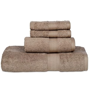 casa lino 4 pc premium towel set cotton towels set 500 gsm 1 bath towel 1 hand towel amp 2 washcloths bathroom set head towels wrap for ladies gym towel for men workout brown