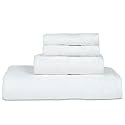 Casa Lino 4 Pc Premium Towel Set, Cotton Towels Set, 500 GSM 1 Bath Towel, 1 Hand Towel, &amp; 2 Washcloths, Bathroom Set, Head Towels Wrap for Ladies, Gym Towel for Men Workout (White)