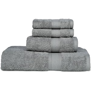 casa lino 4 pc premium towel set cotton towels set 500 gsm 1 bath towel 1 hand towel amp 2 washcloths bathroom set head towels wrap for ladies gym towel for men workout silver