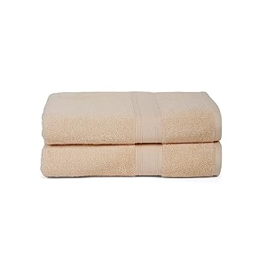 casa lino 2 pc premium beige bath towel cotton towels for bath large size 500 gsm bathing towel for men bath towel set head towels wrap bathing towel for women 137cm x 69cm linen
