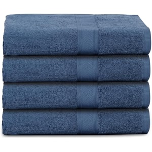 casa lino 4 pc premium hand towel cotton small towels for face and hand 500 gsm cotton hand towels set gym towel for men workout hair drying towel for women soft face towels 60cm x 40cm navy