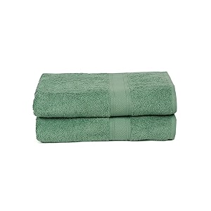 casa lino 2 pc premium bath towel cotton towels for bath large size 500 gsm bathing towel for men bath towel set head towels wrap for ladies bathing towel for women 137cm x 69cm green