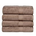 Casa Lino 4 Pc Premium Bath Towel, Cotton Towels for Bath Large Size, 500 GSM Bathing Towel for Men, Bath Towel Set, Head Towels Wrap for Ladies, Bathing Towel for Women, (137cm x 69cm, Brown)